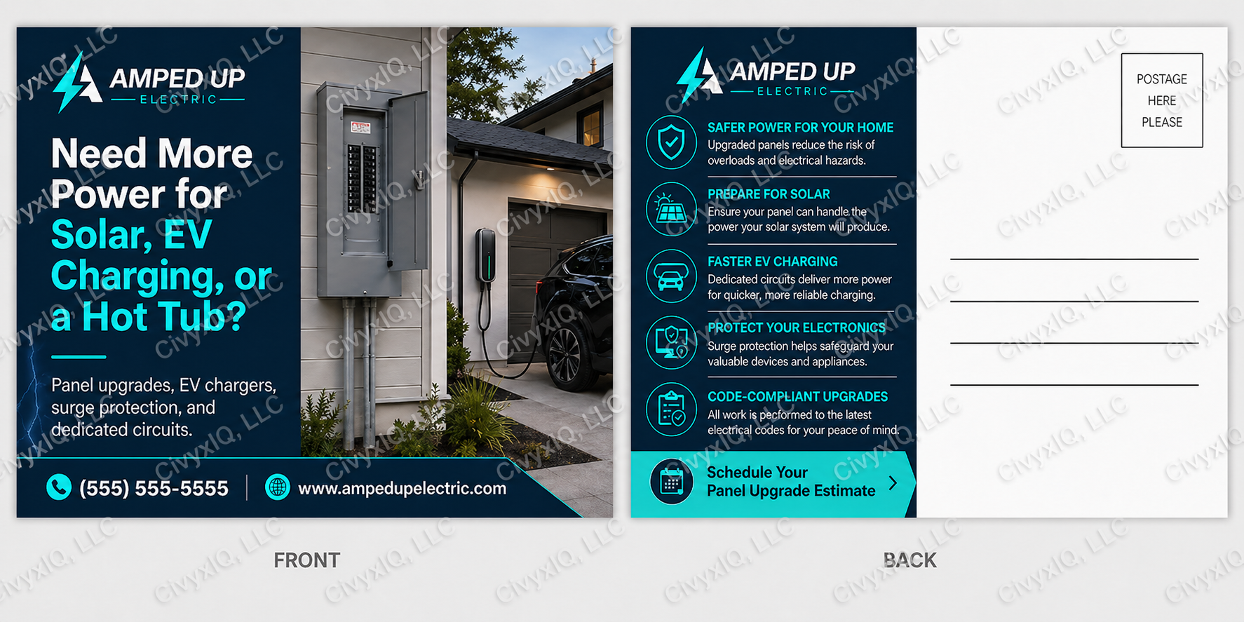 Electrical Upgrade postcard template